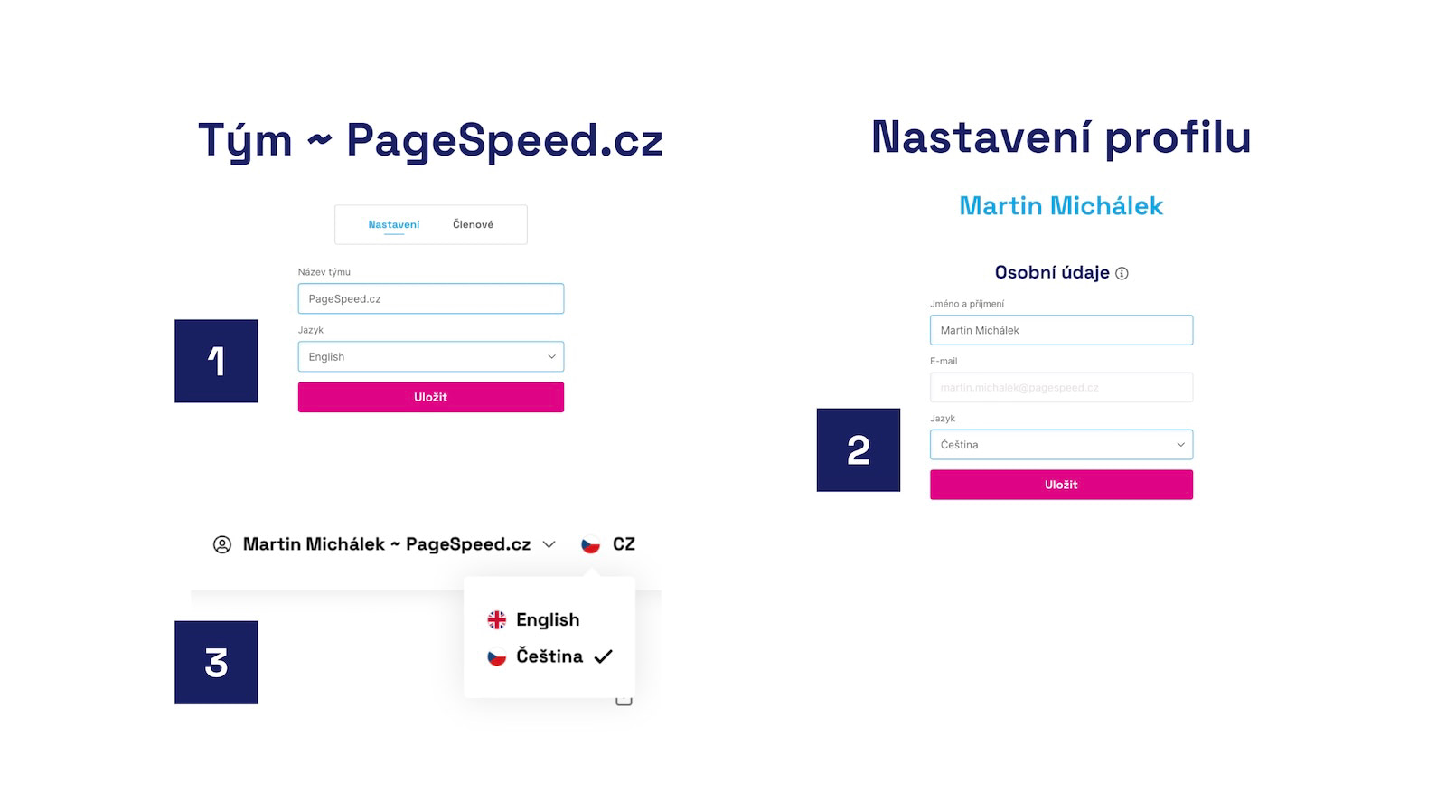 Volba jazyka v aplikaci